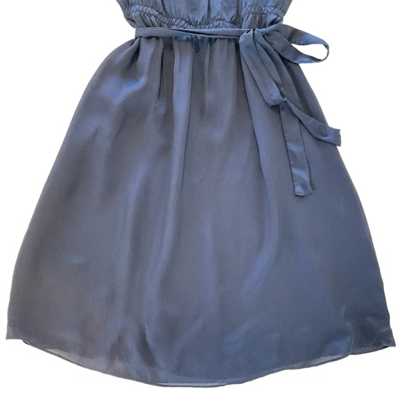 Graham & Spencer Anthropologie 100% Silk Navy Slip Dress Women L Midi Sleeveless - Picture 4 of 15